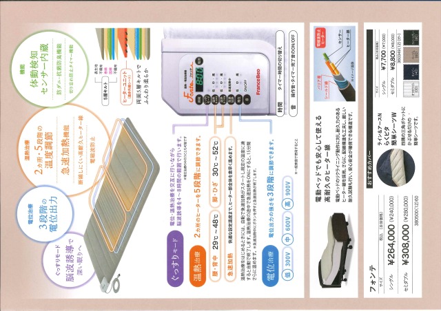 電位治療　温熱治療　不眠症　肩こり　頭痛　慢性便秘　疲労回復　筋肉疲れ解消　血行　神経痛　筋肉痛　痛みの緩解